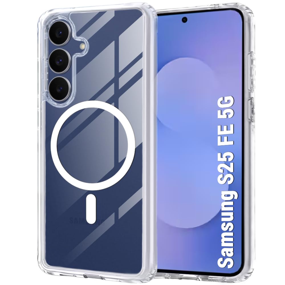 TheGiftKart Ultra-Hybrid Back Case Cover for Samsung Galaxy S25 FE 5G Compatible with MagSafe | Hard Crystal Clear Back | Shockproof Bumper Case Cover for Samsung S25 FE 5G (PC & TPU, Transparent)-image-24