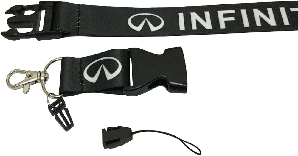 1pcs Black Color USA Ship New Quick Release Neck Strap Lanyard Keychain Keyring Car Keys House Keys ID Badges Card for Infiniti Design