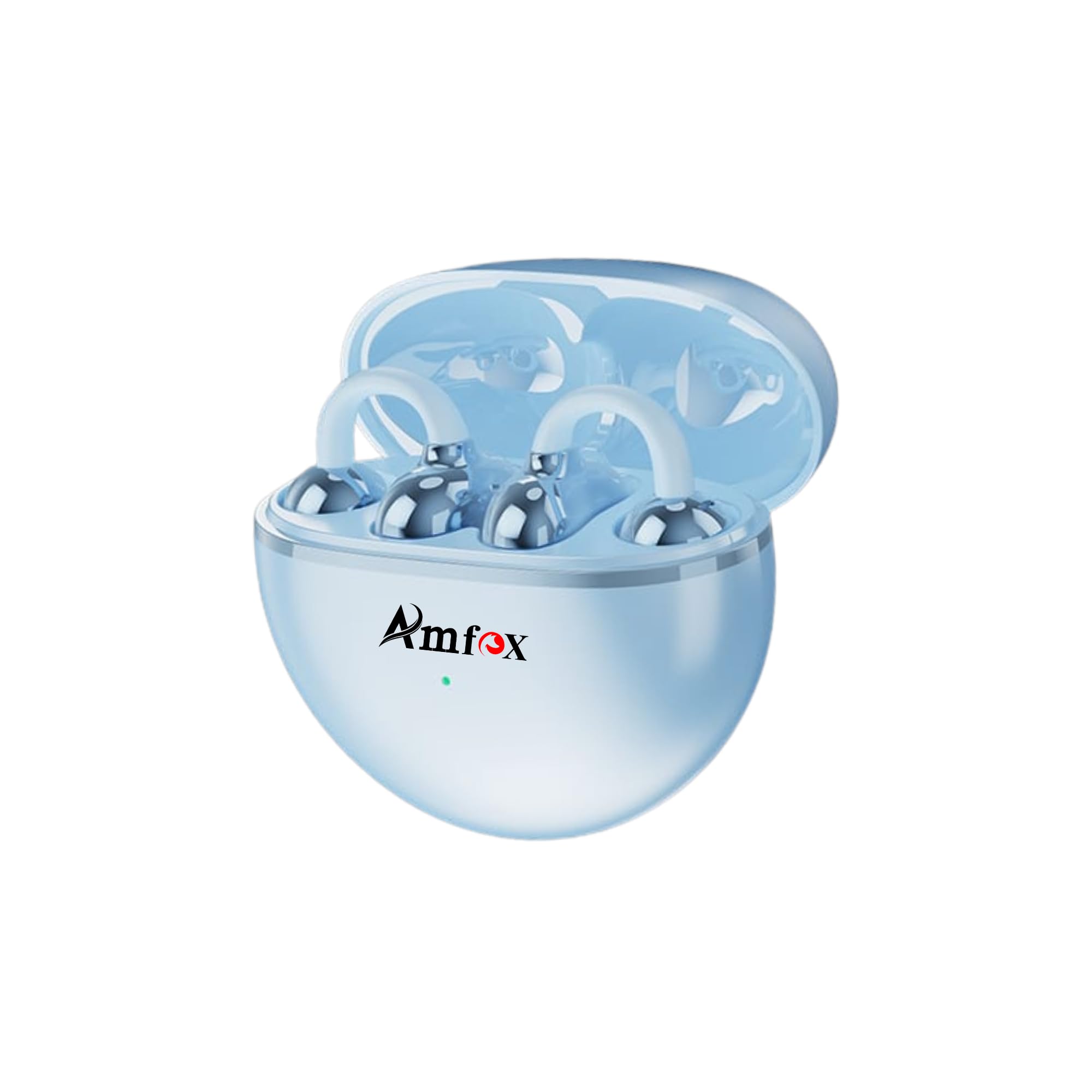 Amfox Apex OWS Earbuds, 42 Hours Play Time, 4 Mic ENC, 10 MM Copper Ring Speakers, 350 mAh Battery with IC Protection, 5.4v Bluetooth, 20Hz to 20 KHz Frequency Response, IP65 Protection, Sky Blue-image-30