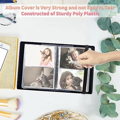 Image of Cow Prints Photo Album 4x6 120 Pockets Photos with Strong Elastic Band, Small Mini Albums Sheet Protector Folder for Photos, Album for Family Wedding Baby Women Men Vacation Gift