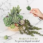 CCINEE Artificial Succulent Plant,16pcs Large Faux Flocked Succulent Decor for Floral Wall Garden Arrangement Home Office Decoration,Unpotted