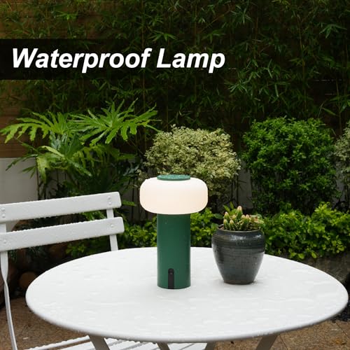 Image of WEILAILUX Waterproof Shower Lamp, Rechargeable Outdoor Table Lamp (Green)