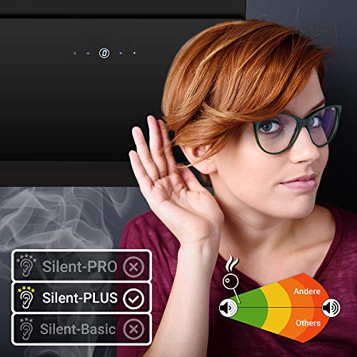 Afzuigkap 80 cm/Muur Afzuigkap met stahoogte/roestvrij staal/zwart glas/automatische uitschakeling/Aanraakbediening… - Image 5