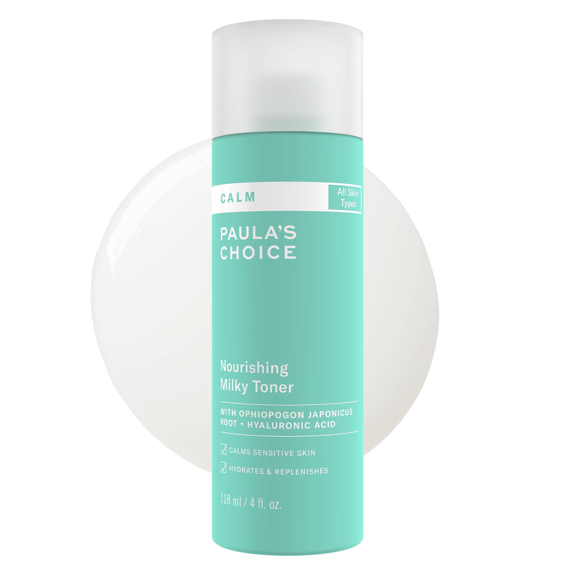 Paula’s Choice Calm Nourishing Milky Toner for Sensitive Skin, Calms + Soothes Redness, Suitable for Rosacea-Prone & Eczema-Prone Skin, Fragrance-Free, 4 Fl Oz.