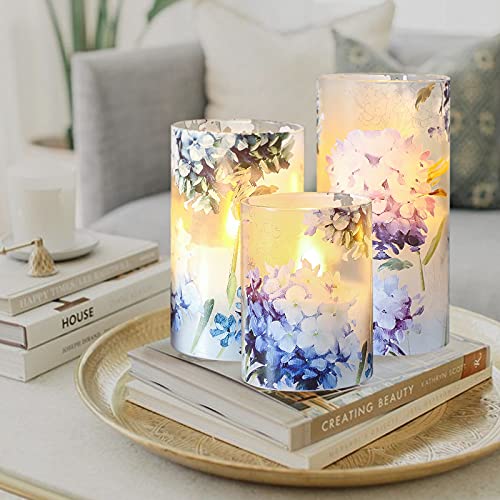Petristrike Glass Flameless Candles, Battery Operated Led Pillar Candles With Remote & Timer, Hydrange Realistic Flickering Candles Set For Home Decor, Party, Wedding #TOP4