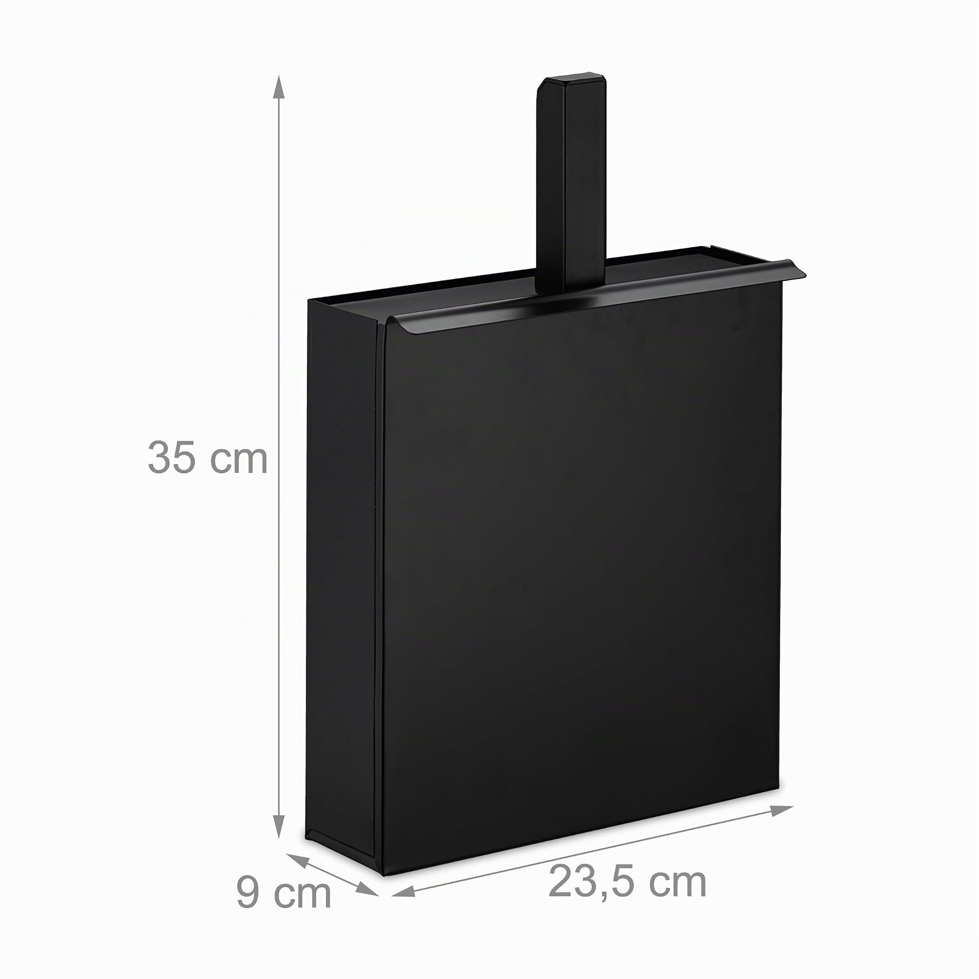 Relaxdays Caja Carbón con Recogedor, Contenedor Cenizas Chimenea, Barbacoa, Estufa, Caja y Pala Tapa para Cenizas, Negro