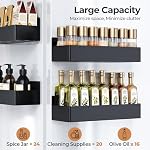 Magnetic Spice Rack for Refrigerator Black, 4 Pack - Image 6