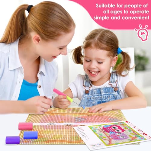 Knüpfhaken Kissen Kits Latch Hook Kissen Set für Kinder oder Anfänger Erwachsene DIY Latch Haken Kissenbezug Teppich Stickerei Set DIY Knüpfteppich Knüpfpackung für Home Sofa Dekor 43x43cm(Eule)