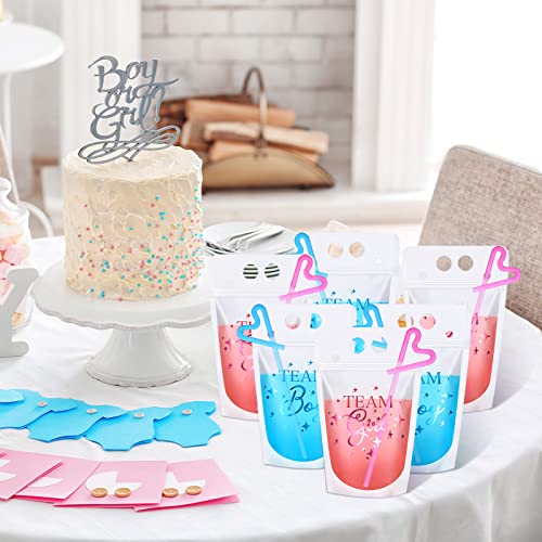 24 pitillos y bolsitas para fiesta revelación género miniatura 4