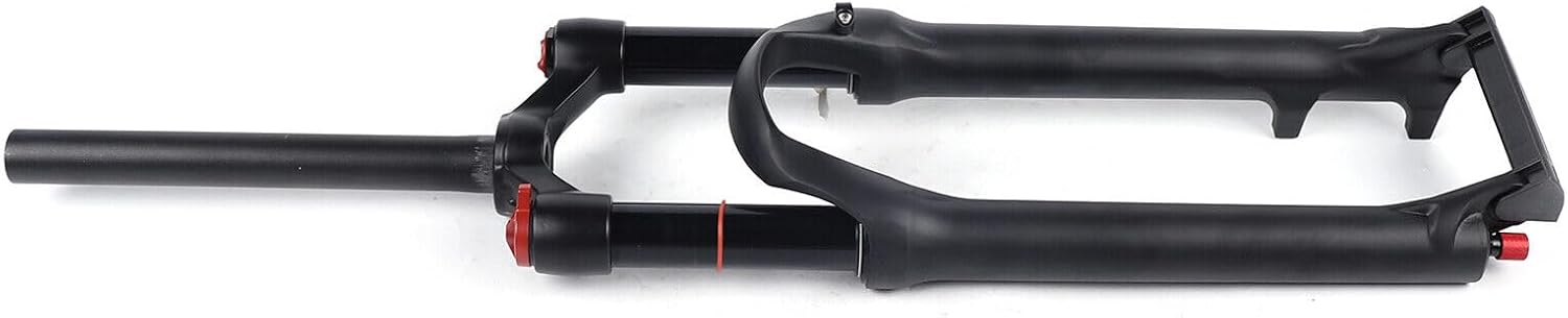 26 Inch Bike Air Fork, Magnesium Alloy Outer Legs Mountainous Region Bicycle Fork, Dual Disc Brake System Rebound Adjustment Shock Absorber Front Fork, Black