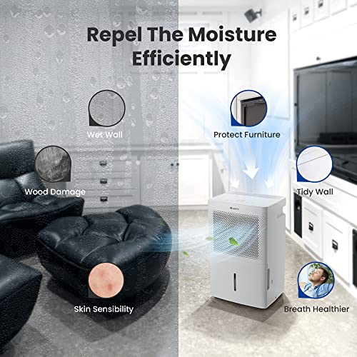 Gree Dehumidifier 50 Pint With Pump For Up To 4500 Sq.ft, Energy Star Dehumidifier For Large Room, Basement, Bedroom. Intelligent Humidity Control, Led Control Panel, Quiet Dehumidifier With Drain Hose #TOP2