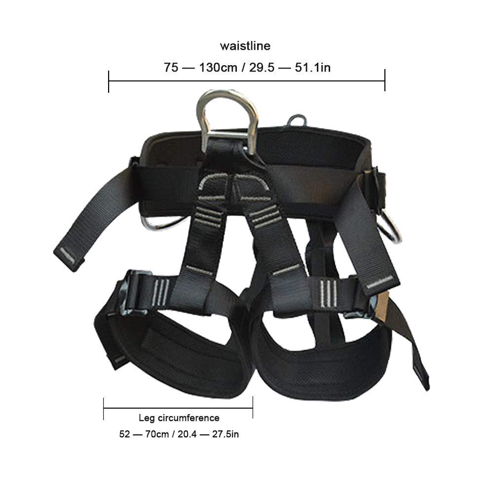 SwaYve Cinturón de Seguridad para Trabajos Aéreos, Arnés de Protección Contra Caídas, Arnés de Medio Cuerpo para Escalada, para Cepillos de Pared, Exteriores, Construcción/Black