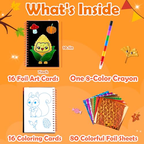Image of FUNNYB&G Foil Art Craft Kit for Kids, Sparkly Birthday Gift Toy for Kids | No Mess, Kids Ages 4-10 Create Sparkling Artwork, A Creative Gift for Birthdays, Holidays, Travel Activities,Screen-Free Fun
