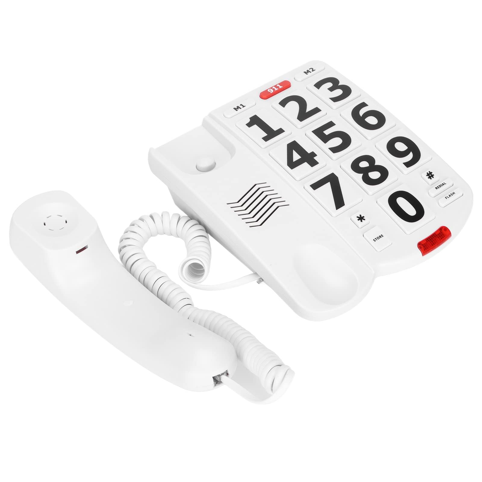Teléfono De Botón Grande, Teléfono Fijo De Botón Grande Con Cable Para Personas Mayores, Teléfonos Amplificados Para Personas Mayores Con Discapacidad Auditiva, Teléfono Estándar Con Cable Con Tonos D