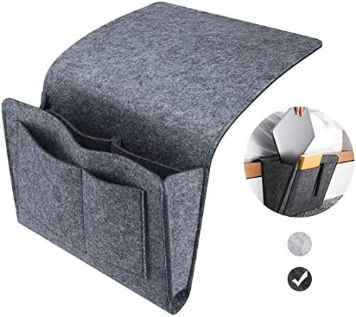Esteopt Felt Bedside Storage Hanging, Bedside Storage Pockets Bunk Bed Storage Bag Bedside Organizer Caddy For Room Black