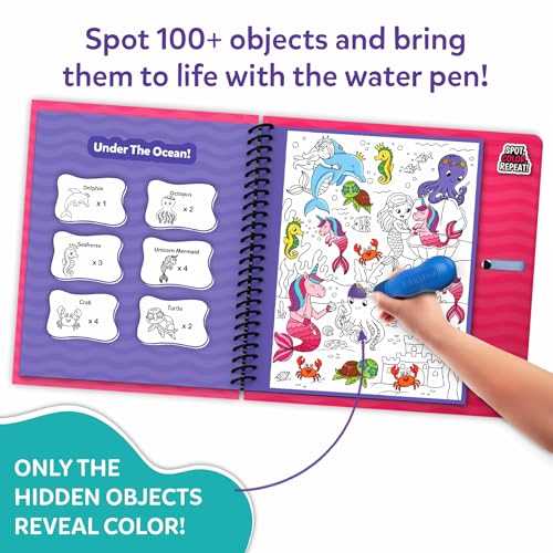 Image of Skillmatics Reusable Search & Find Book - Water Spotter, Mess-Free, Fun Learning Activity, Unicorns & Princesses, Travel Toy, Gifts for Kids Ages 4, 5, 6, 7, 8