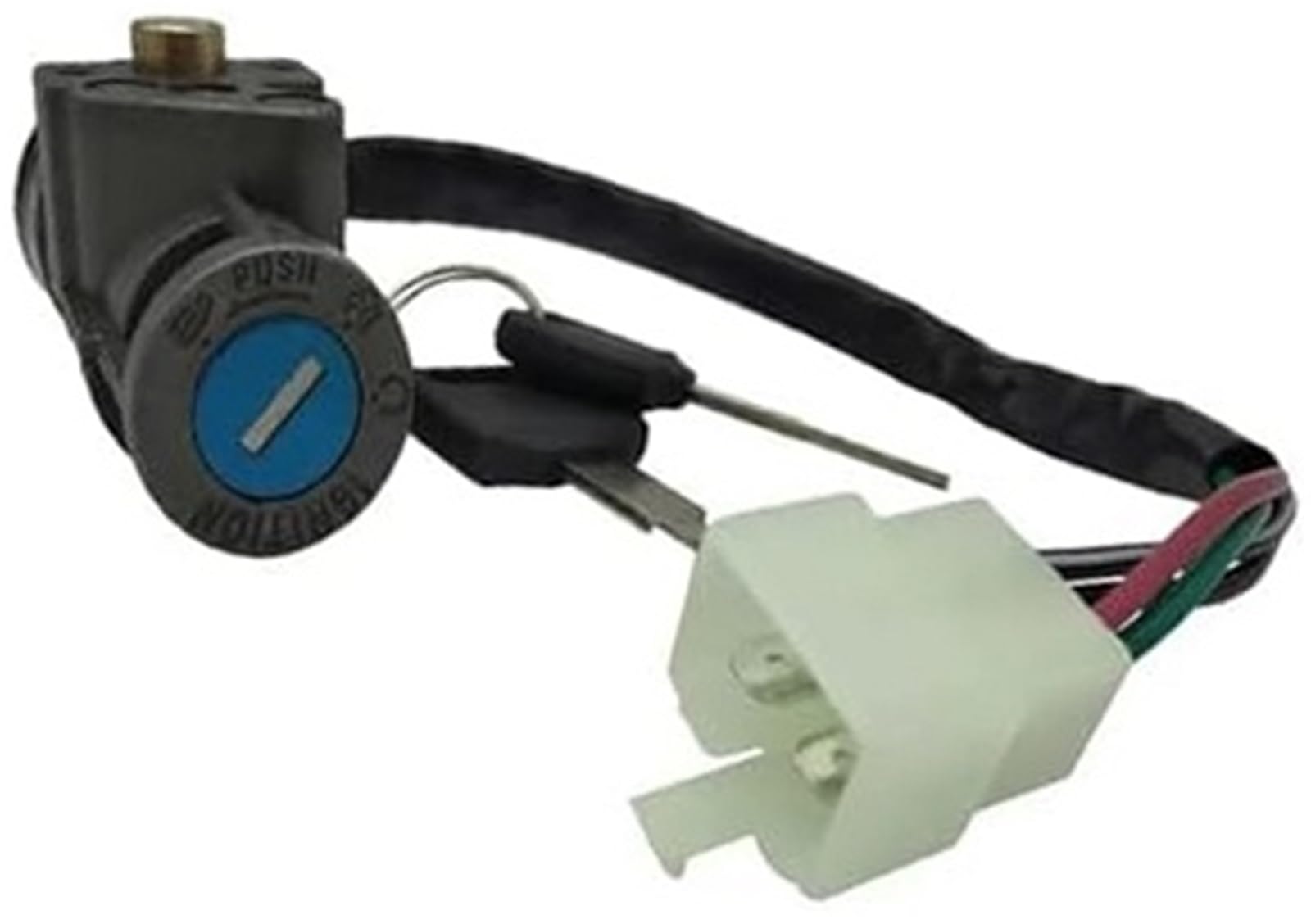 Szwaldaper Black Ignition Lock Auto Door Lock Latch Ignition Barrel, For Cf150 Ch125 Spacy 1984-1996 Motorcycle 4 Line Switch, For Seat, For Lock Electric Door Locks(Black Ignition Lock)