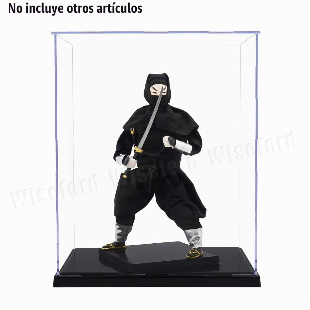 Acrílico Vitrina Cristal (24,5 x 17,5 x 30 cm) para Figura 1/6, Caja Metacrilato Expositor para Colecciones