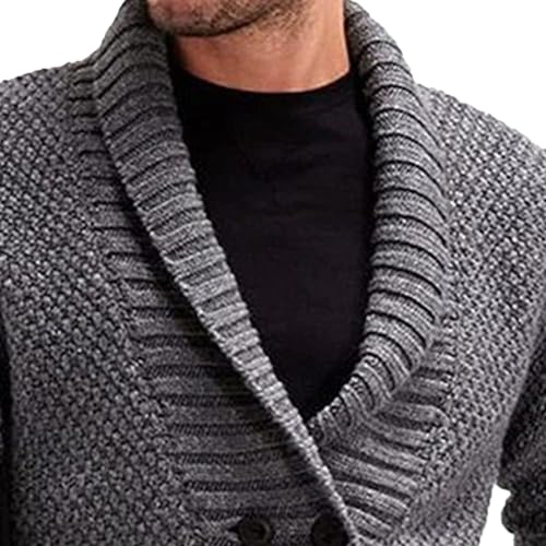 Men's Double Breasted Shawl Collar Sweater Men Loose Fit Button Down Sweaters Cardigan Sweaters for Men4