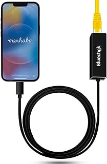 Ethernet LAN Network Adapter for Phone/Pad, Phone Ethernet Adapter, 3.3ft/1m Cable, 10/100Mbps High Speed, System Required iOS 10.0 or Up [Black]