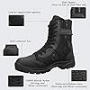 LUDEY Men's Military Boots Tactical Boots Combat Boots Army Patrol Boots LightweightPolice Shoes with Zipper SN-307 B-Black 9 UK #1