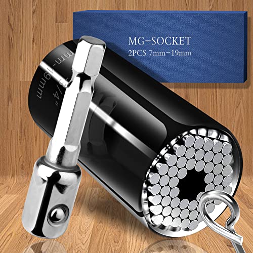 Universal Socket Tools Gifts For Men, Multi-Function Universal Socket Wrench Sets, Super Socket Set, Tools Gift For Men, Dad, Husband, Boyfriend, Women(7-19Mm), Black #TOP5