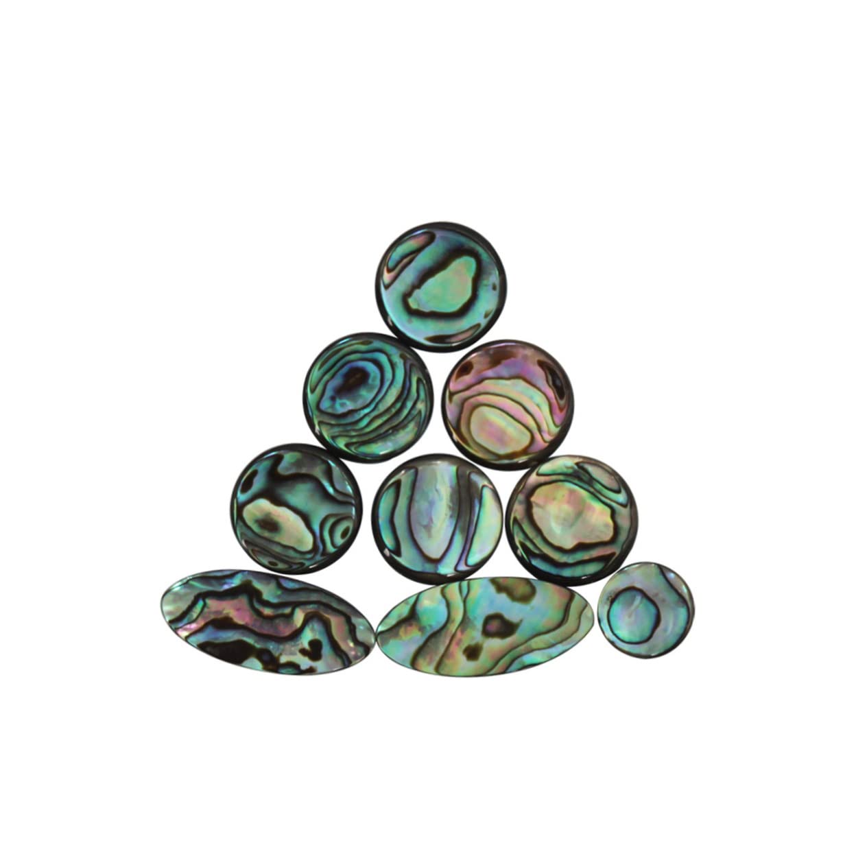 Boutons de Saxophone en Nacre d'Ormeau, Lot de 9 Pièces, 3 Tailles | Boutons de Saxophone Alto, pour Ténor et Soprano, Formes Rondes et Ovales, Toucher Lisse, Réduit la Fatigue