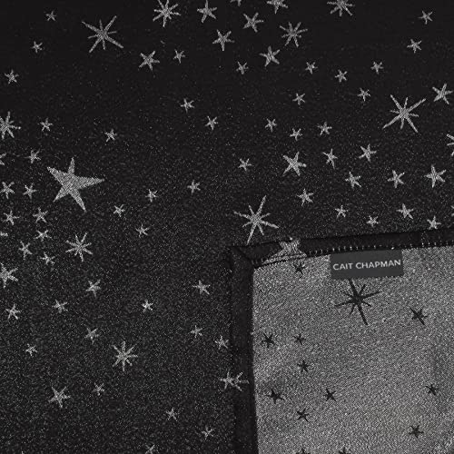 Servilletas de tela 18"x18" set de 4 estrellas negras miniatura 4