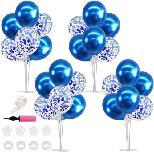Image of TONIFUL 4 Set Blue Balloon Stand Balloon Centerpieces for Table Decorations