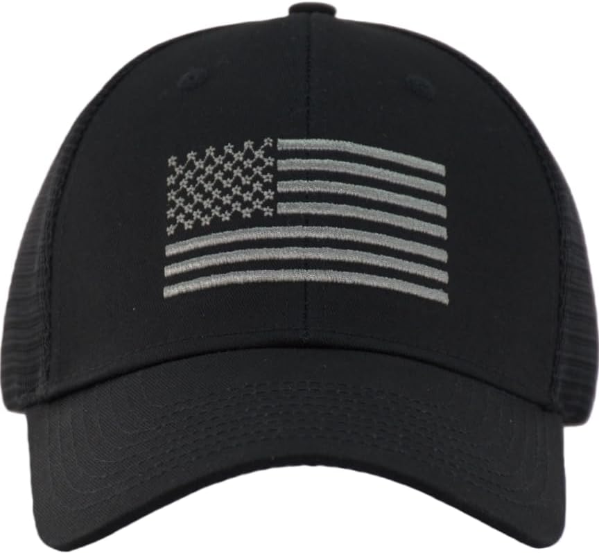 TSSGBL USA Flag Trucker Hat - OSFM & XXL Big Head Fit, Adjustable Mesh Snapback American Patriotic Baseball Cap - Image 2