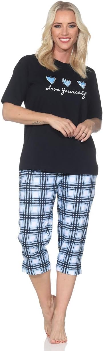 Pigiama da donna con pantaloni in jersey, disponibile anche in taglie forti - blu - 4X-Large