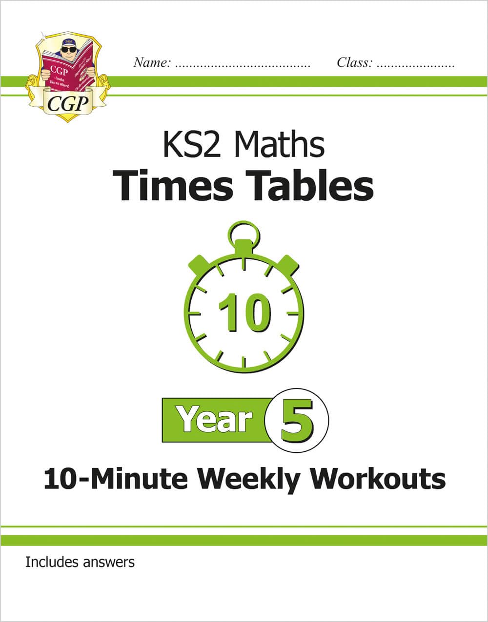 Coordination Group Publications Ltd (CGP) KS2 Maths: Times Tables 10-Minute Weekly Workouts - Year 5