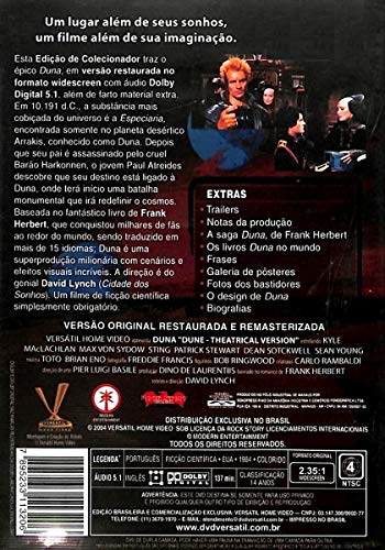 Duna - Edição de Colecionador Versátil ( Dune ) David Lynch