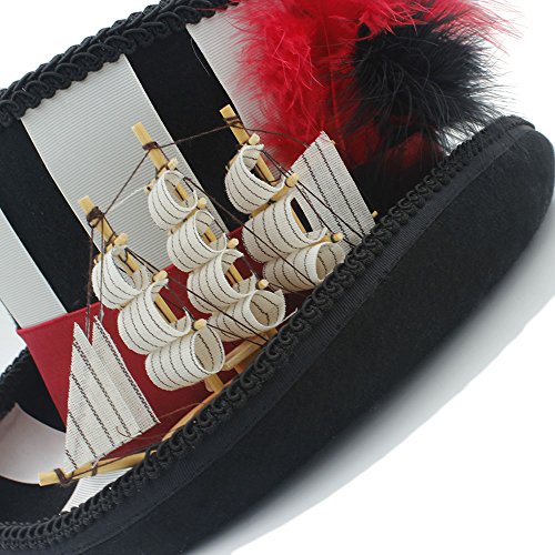 ASDFFG Men Women Steampunk Hat 100 wool Steampunk Top Hat with Pirate