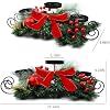 MorTime Christmas Candle Holder Centerpiece, Xmas Tabletop Decor with Red Bow Berries Pinecones, Table Centerpiece with Steel Base for Christmas Home Decoration
