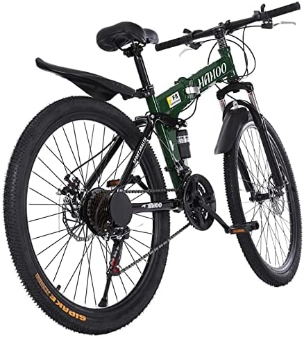 DEYIOU High Carbon Steel Mountain Bike - Adjustable Cycling Bike 21 Speed Full Suspension Road Bike for 5-6FT Men Women