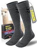 Bbfrey Soft Alpaca Socks Over-The-Calf for Men Women - Thick Thermal Alpaca Wool Boot Socks for Hiking, Hunting, Cold Weather