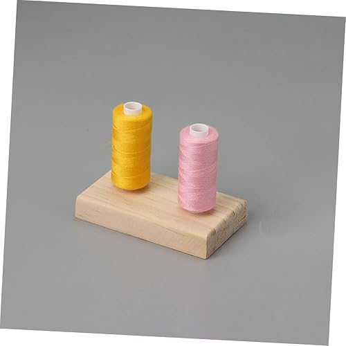 Miniatura 6 de TEHAUX 2 soportes de carrete de madera para el hogar, estantes de hilo de coser para fácil acceso y organización para bordar y proyectos de acolchado