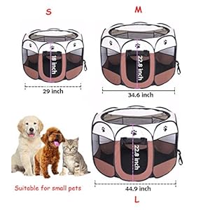 BODISEINT Portable Pet Playpen, Dog Playpen Foldable Pet Exercise Pen Tents Dog Kennel House Playground for Puppy Dog Yorkie Cat Bunny Indoor Outdoor Travel Camping Use BODISEINT Portable Pet Playpen, Dog Playpen Foldable Pet Exercise Pen Tents Dog Kennel House Playground for Puppy Dog Yorkie Cat Bunny Indoor Outdoor Travel Camping Use