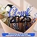 Graduation Decorations Class of 2025 23pcs Black and Blue Grad Glitter Centerpiece Sticks Table Toppers Decor with Metallic Foil Spray Star Grass for 2025 College High School Congrats Grad Supplies