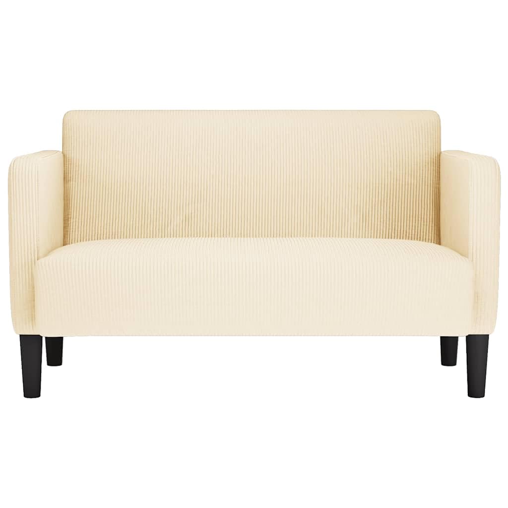 Velours côtelé Doux Confort Moelleux Canapé Causeuse 109 cm Crème