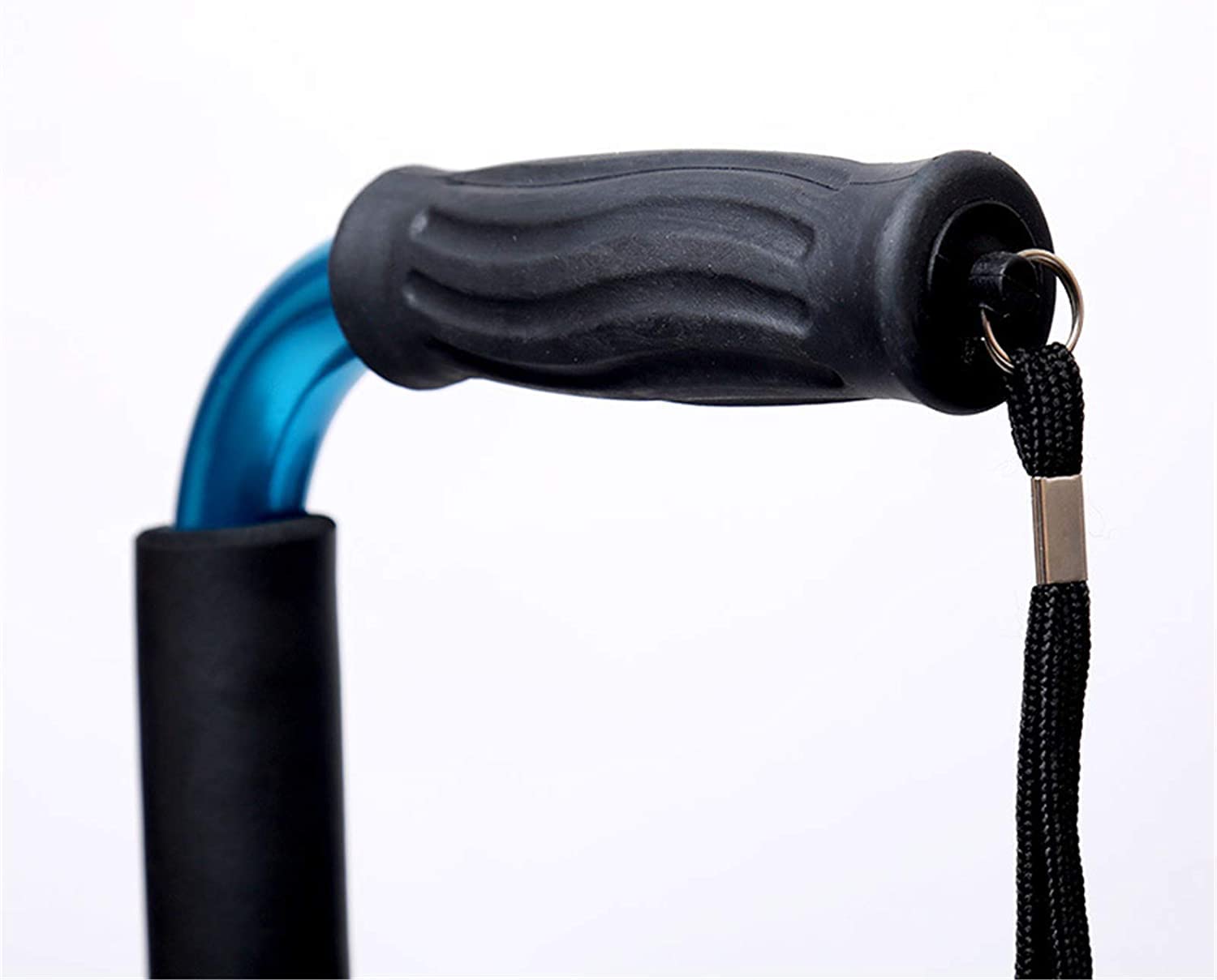 Stampelle Telescopiche Antiscivolo Quad Bastone, Bastone da Passeggio Regolabile con Base a 4 Punte per Anziani e Handicap, Funziona per Uomini o Donne Destrimani o Mancini, Blu per Artrite, Anziani