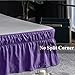 AYASW Bed Skirt Queen Size 14 inch Drop Premium Soft and Cozy 1800 Brushed Microfiber Dust Ruffle Three Fabric Sides Wrap Around with Elastic No Top Easy On Purple Holiday