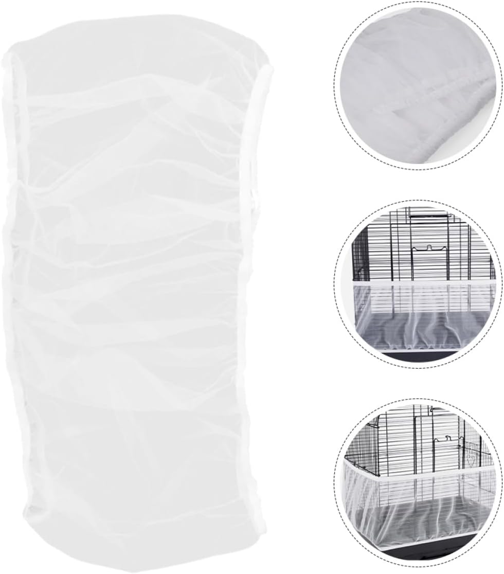 ORFOFE Adjustable Mesh Birdcage Skirt Protective Cover for Parrots Parakeets and Macaws Fit Easy Installation for Indoor and Outdoor Use