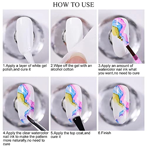 Supwee Blooming Gel Nail Polish Marble Nail Polish Watercolor Ink Gel Nail Polish Flower Nail Art Blossom Gel For Spreading Marble Effect Soak Off Uv Gel Manicure 12 Colors 7Ml(0.25Fl Oz) #TOP5