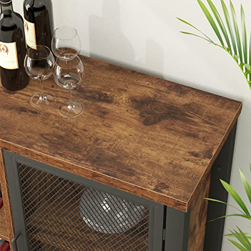 IBF-Rustic-Wine-Bar-Cabinet-Coffee-Bar-Cabinet-for-Liquor-and-Glasses-Farmhouse-Wood-Buffet-Sideboard-with-Storage-Rack-Wine-Liquor-Cabinet-for-Home-Kitchen-Dining-Room-Rustic-Brown-55-Inch IBF Rustic Wine Bar Cabinet Coffee Bar Cabinet for Liquor and Glasses Farmhouse Wood Buffet Sideboard with Storage Rack Wine Liquor Cabinet for Home Kitchen Dining Room Rustic Brown 55 Inch