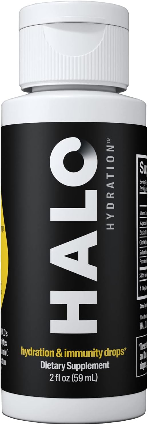 Halo: Hydration ElectroLife Liquid Drops - Organic Hydration Drink with Essential Vitamins + Minerals - Vegan - Immunity Booster