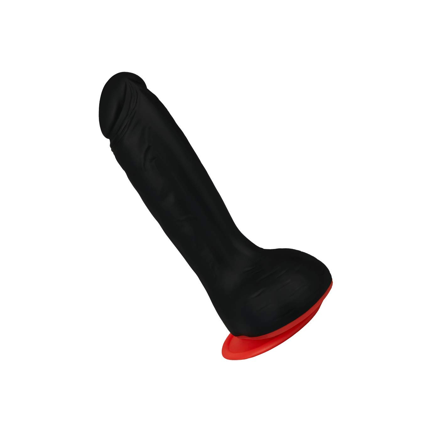 Ghiaccio, Deluxe in silicone dildo Nero/Rosso Mamba, fissaggio a ventosa, authentischer Look, codolo 14 cm | Aspetto autentico | codolo 14 cm