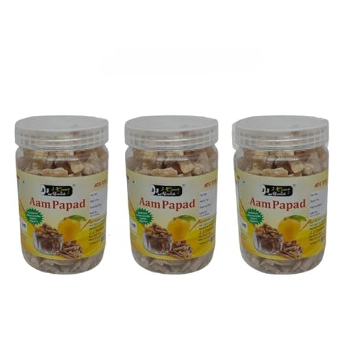 J J Crunch N Munch aam Papad Sweet & Chatpata Aam Papad Candy, Khatta Meetha and Chatpata Aam papad Lachha(Mango Slice)(Pack of 3)