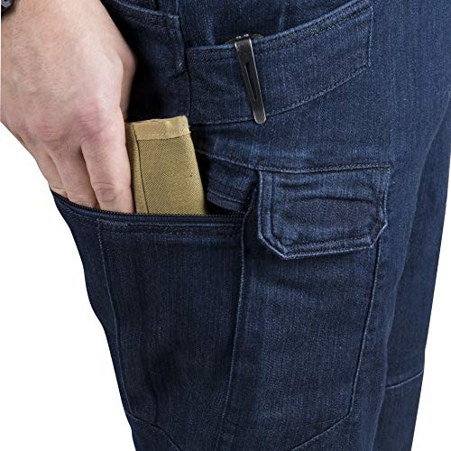 Helikon-Tex UTP Urban Tactical Pants für Herren - Ripstop Herren Cargohose - Denim Stretch Jeans - Leicht für Militär, Outdoor, Wandern, Armee, Arbeitshose, Marineblau Taille 36 Länge 32